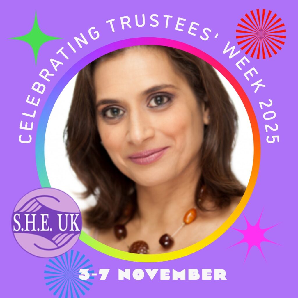 Reena Pastakia, Chair of the charity SHE UK, based in Mansfield in Nottinghamshire